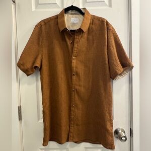 Men's Casual Brown Button Down Shirt